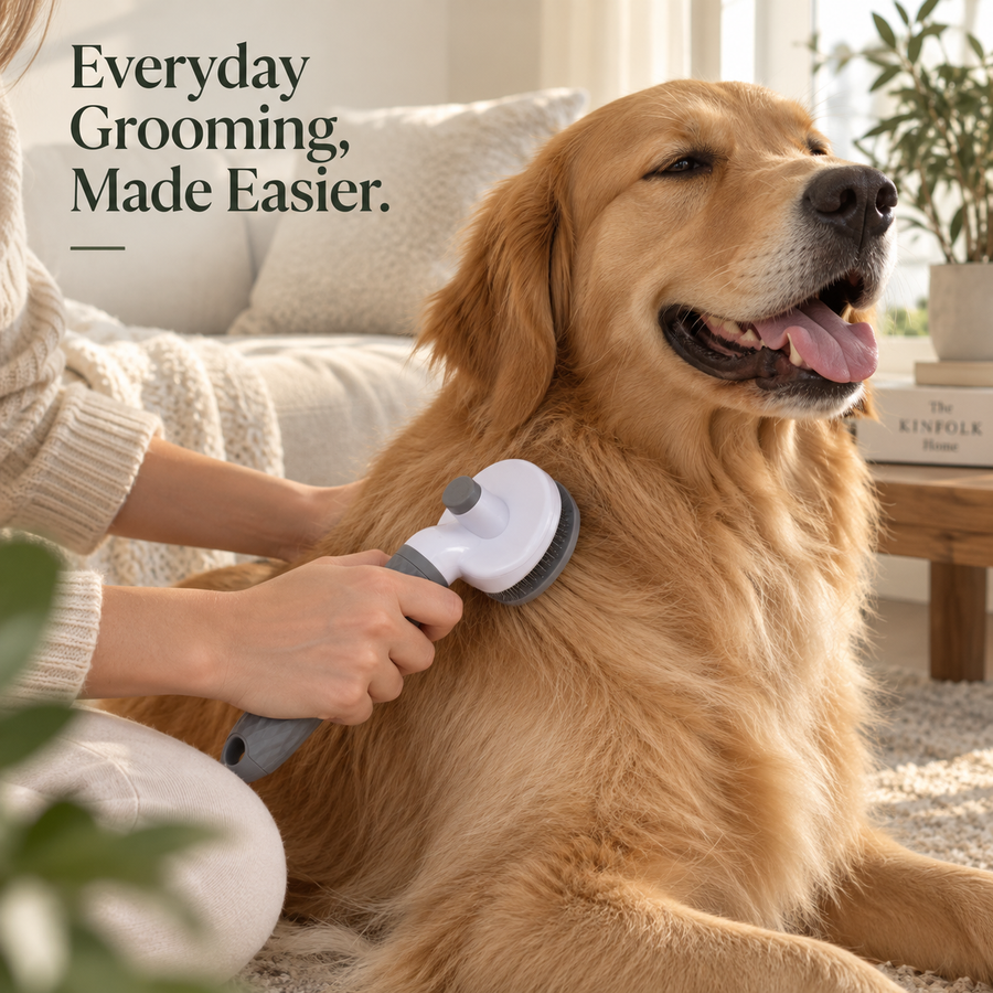 Pet grooming brush detail