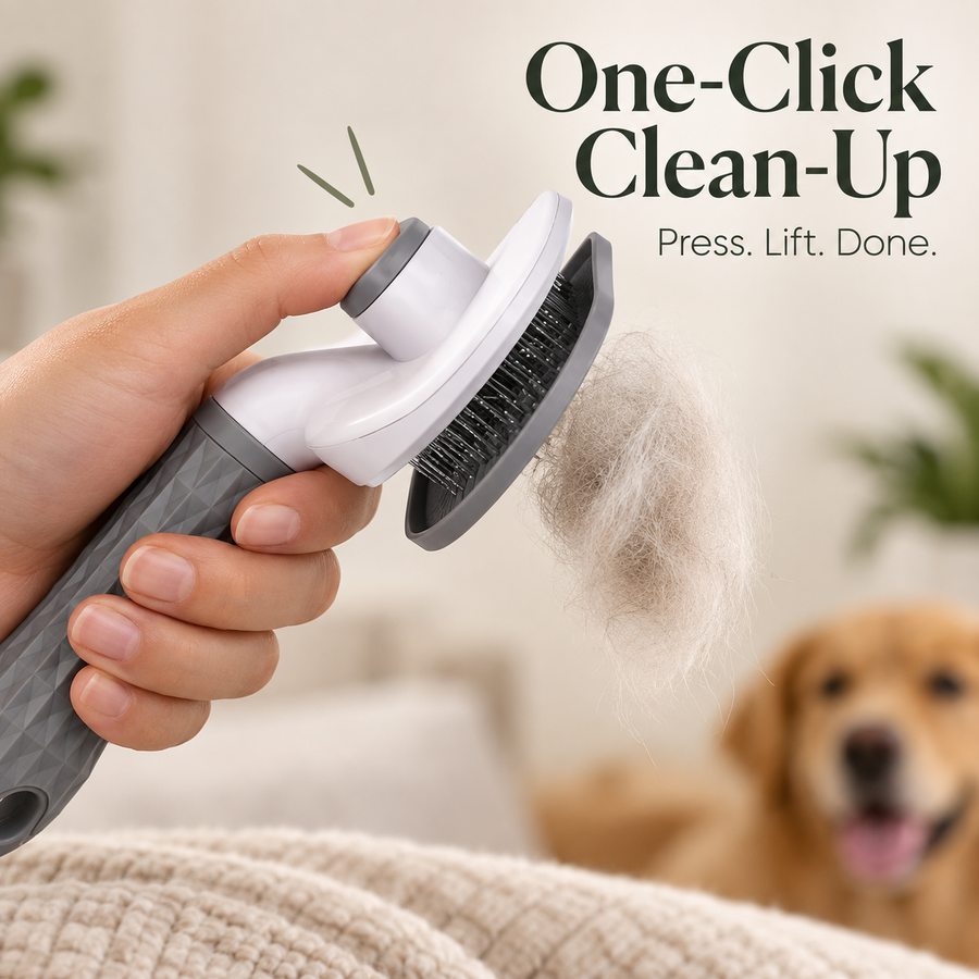 Pet grooming brush detail